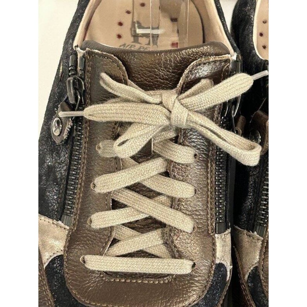 Mephisto Monia Cheetah Bronze Gray Leather Zippers Comfort Sneakers Shoes Size 8 - Picture 2 of 9